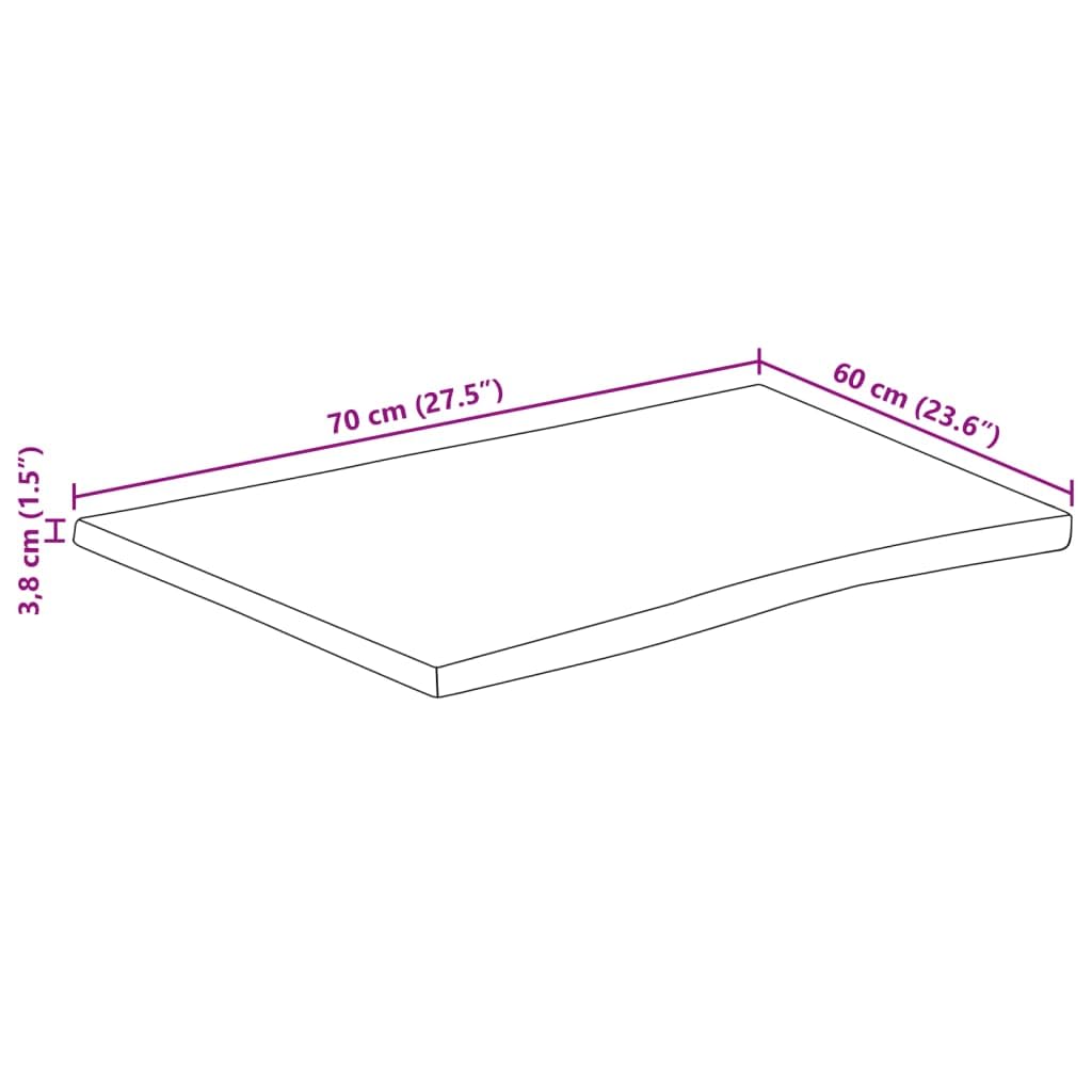 vidaXL Tafelblad rechthoekig 100x60x2,5 cm massief acaciahout