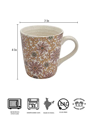 Image of Miah Decor Ceramic Coffee Mugs Set with Serving Platter, Handmade Stoneware