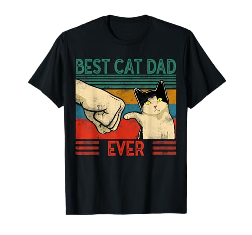 Best Cat Dad Ever Tshirt - Cute Vintage Best Cat Dad ever T-Shirt