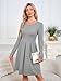 KORSIS Womens Dress Casual Swing Dark Grey M T Shift Autumn Long Sleeve Round Neck Tunic Loose Fashion 2025 Petite Dresses with Pockets