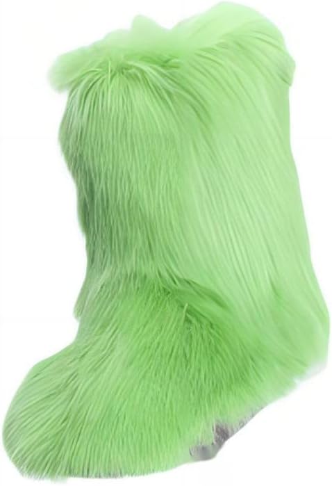 ChicWind Women's Faux Fur Boots Warm Winter Outdoor Flat Shoes Halloween Party Costume