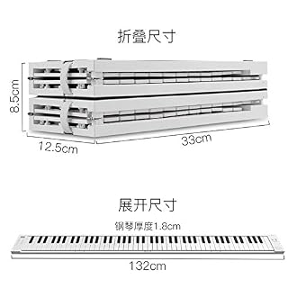 HMTOHL Piano électronique portatif de Piano roulé à la Main Multi-Style - Les Beatles, Paul McCartney, John Lennon, RIngo Starr, George Harrison HMTOHL Piano électronique portatif de Piano roulé à la Main Multi-Style – Image 3