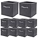 Produktbild Murago - 10er Set Faltbox ca. 30x30x30 cm Grau mit Griff - Würfel Aufbewahrungsbox faltbar Aufbewahrungskörbe Einschub Korb Boxen Stoff für Regal Klappbox