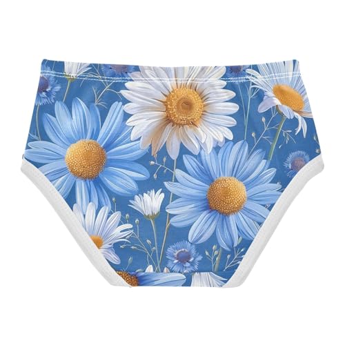 Toddler Underwear Custom 2t Cotton Cute Panties Girl Animals Kids Briefs Undies Daisies Cornflowers Blue2