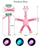 EHIOG 4 Stück Teleskop-Saugnapf-Giraffe-Spielzeug, Telescopic Suction Cup Giraffe Toy, Cartoon Teleskop Rohr Giraffe Stretch, für Kinder und Erwachsene