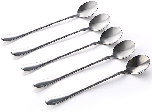Eslite 12-Piece Long Handle Round Shape Stainless Steel Coffee Stirring Spoon,7-Inch