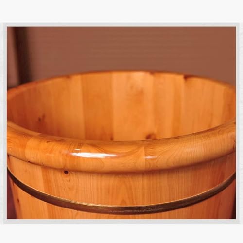 Cubo de baño para pies de cedro hecho a mano, 25 cm profundo miniatura 2