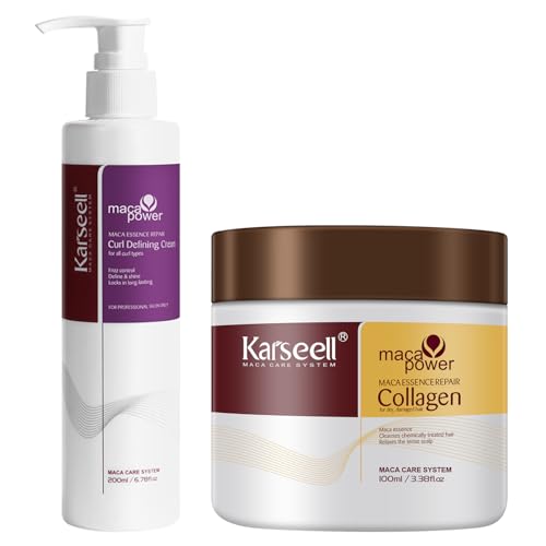 Karseell Curling Perfection Curl-Defining Cream essence repair All Curl Types & Hair Textures, Paraben-Free, 200ML（6.78oz）