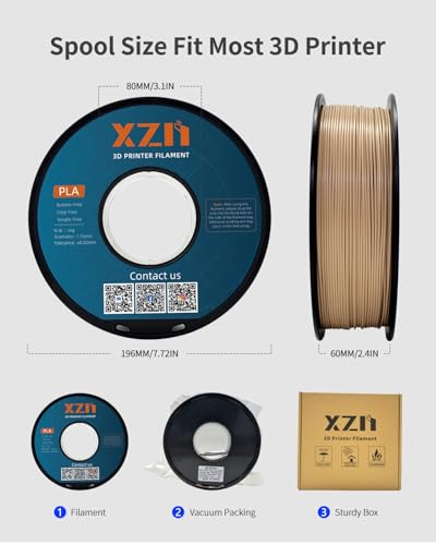 Image of PLA Filament 1.75mm Bone White 3D Printer Filament 1kg(2.2lbs), Dimensional Accuracy + /- 0.02 mm, Neatly Wound Bone PLA Filament, Fit Most FDM 3D Printers
