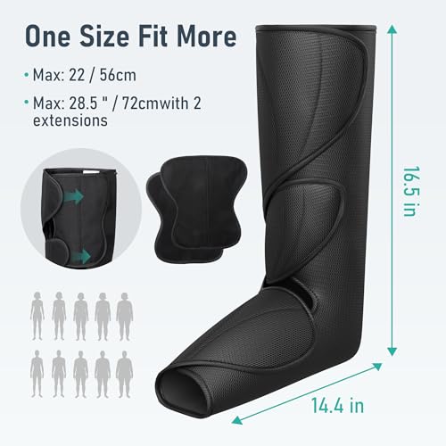 Foto de QUINEAR Masajeador de piernas con compresión de calor y aire, masajeador de pies y pantorrillas para circulación y dolor, botas de compresión con 3 modos y 3 intensidades, regalo para papá y mamá (imagen 6)