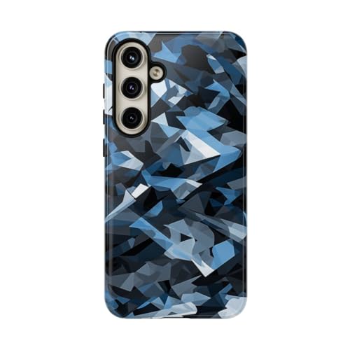 Coque Samsung S24 Plus camouflage géométrique gris accessoire rigide brillant