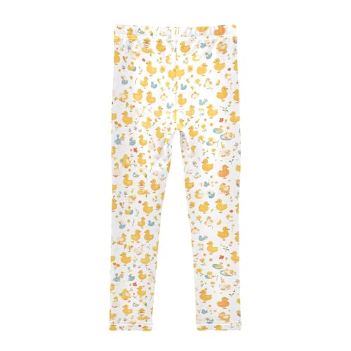 KLL Cartoon Cute Yellow Animal Duck Toddler Girl Leggings Casual Full Length Activewear Sports2