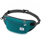 SKYSPER Bauchtasche für Damen und Herren, Große Hüfttasche RFID Anti-Diebstahl Gürteltasche Outdoor Brustbeutel für Reisen Wandern mit Verstellbarem Riemen Cyan