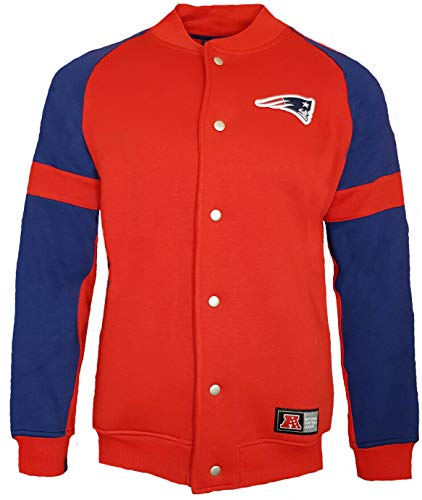 Majestic New England Patriots NFL Jeiter Veste Polaire Letterman - Rouge - Medium