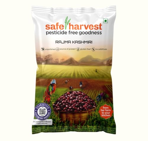 Image of Safe Harvest Unpolished Rajma Kashmiri | Pesticide-Free | Red Kidney Beans | Protein-Rich | Sourced from Women Farmers | Tested for 231 Pesticides | 500 g