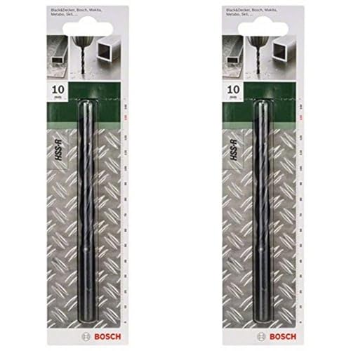Bosch 2609255020 Metal Drill Bits HSS-R with Diameter 10.0mm (Pack of 2)