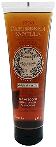 Perlier:"1783 Caribbean Vanilla" Bath & Shower, Original Vanilla Scent 8.4 Fluid Ounces (250mL) Bottle (Pack of 2) [ Italian Import ]