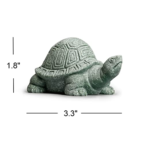 Owmell Stone Turtle Statue Turtle Garden Decor Animal Statue, Small Fish Aquarium Decoration Fish Tank Decor, Micro Landscape Decor 3.3 Inches #TOP4