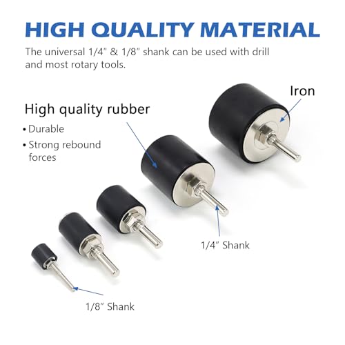 scottchen PRO Sanding Drum and Sleeves Set 1-1/2’’,1’’, 1/2’’ with 2 Rubber Erasers, Drill Sanding Kit for Sanding Polishing Multiple Materials Wood Fiberglass Metal, 80, 120 Grit-27PCS - Thumbnail 4