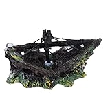 Décorations d'aquarium d'épave de pirate : la grotte artificielle d'épave de pirate offre une excellente cachette pour les poissons.