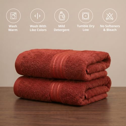 Image of LANE LINEN 575 GSM 100% Cotton Hand Towel 2PC - Dark Brown | Zero-Twist Weave, True 60x40cm Each, Quick Dry & Absorbent, Ideal for Gym & Daily Use