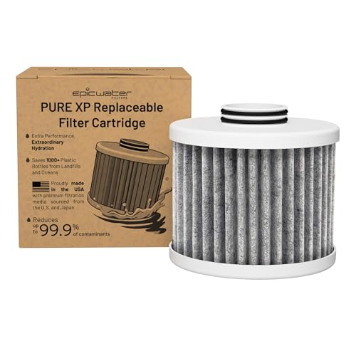 Epic Water Filters Pure XP REPLACEMENT CARTRIDGE ONLY/Compatible with Epic Pure Water Pitcher/Removes Fluoride Lead Forever Chemicals Heavy Metals Industrial Pollutants/Filters 100 Gallons