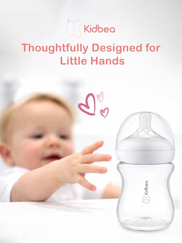 Image of Kidbea Natural Baby Feeding Bottle 150 ML | Wide Neck, Soft Silicone Nipple, Ideal for Newborn & Infant