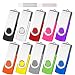 AreTop 2GB USB Flash Drive 10 Pack 2GB Stick Pen Drive Memory Stick USB2.0 Pendrive 2GB Thumb Drive Bulk for Fold Date Storage Memoria USB 2GB (Bulk 10 PCS - Mixed Colors: Black/Blue/Purple/Green/Red)