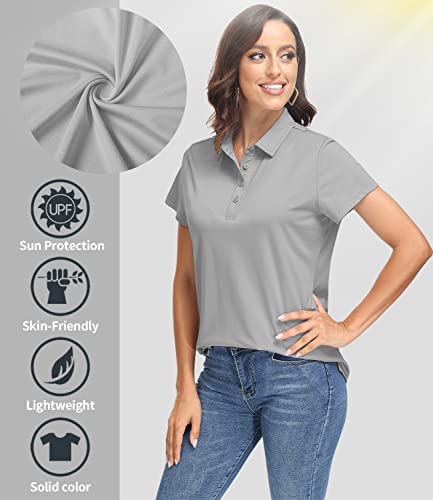 Tacvasen Polo Shirts Uv Shirts For Women Short Sleeve Golf Shirts Hiking Shirts Quick Dry Athletic Shirts Workout Shirts #TOP2