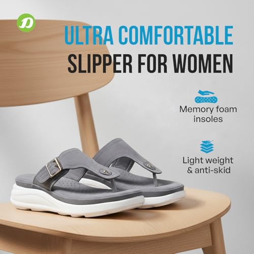 Image of DOCTOR EXTRA SOFT Women's Ultra Lightweight Slippers /Flip-Flops with Memory Foam Cushion | Stylish & Comfortable | Casual & Fashion| Diabetic & Orthopedic Synthetic Slip-on Sandals Ladies /Girls D-621