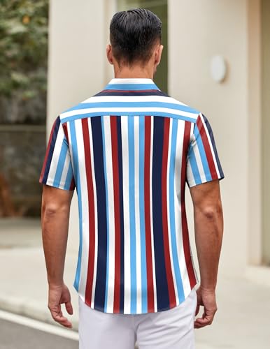 Image of COOFANDY Mens Short Sleeve Casual Button Down Shirts Summer Untucked Dress Shirts with Pocket