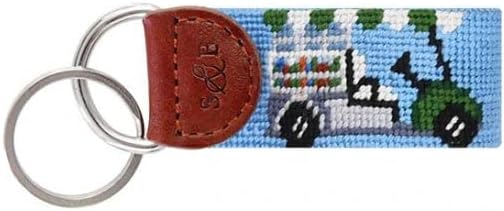 Smathers & Branson Beverage Cart Needlepoint Key Fob