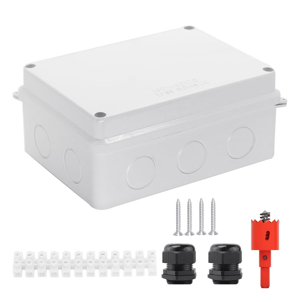 Littimoon Electrical Box, Outdoor Waterproof Box IP65 Junction Box with Reserved Holes,Project Box Power Cord Enclosure