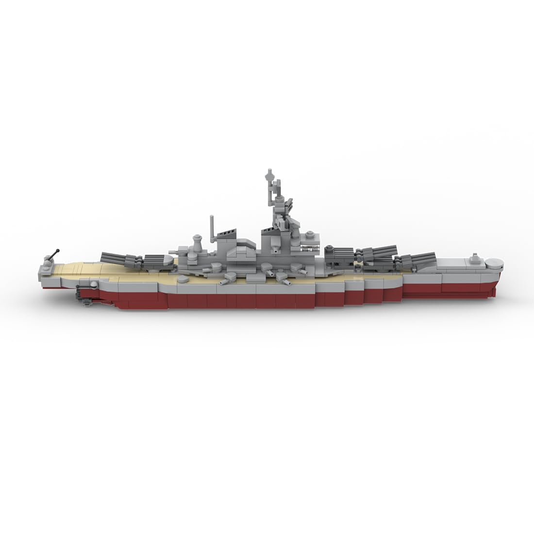 BuildCubes G-60429 zestaw do budowy statków wojskowych, MOC, wojskowy okręt pancerny, mini battleship, 479 części, technika okrętów wojennych, klocki zaciskowe, zabawka konstrukcyjna, prezent