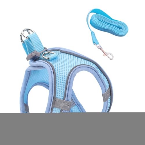 Mqyra キャット ウォーキング ハーネス | ソフトメッシュベスト 反射性安全ストライプ付き - 小型中型大型 ペット用ベスト 散歩トレーニング旅行アウトドア用品