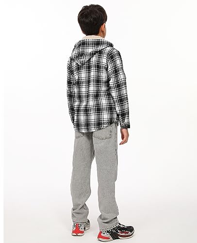 Image of ZENTHACE Boys Sherpa Fleece Lined Flannel Jacket