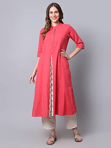 Image of Pistaa's Women's Cotton Regular Fit Casual Kurta