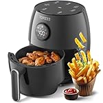 2.1Qt Small Air Fryer - Compact Digital Mini Airfryer with 7-in-1 Presets, 98% Less Oil, Adjustable Temperature & Timer, Shake Reminder, Nonstick, BPA-Free, Dishwasher Safe, Fast & Crispy Cooking