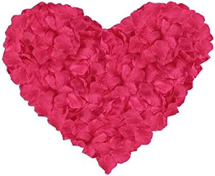 Morices 1000Pcs Rose Petals Artificial Silk Flowers Petals for Wedding Valentine's Day Party Romantic Decorations Confetti Table Fake Roses Petals, Dark Red