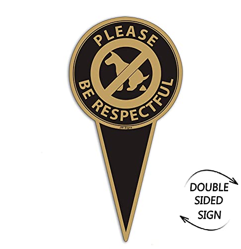 No Dog Poop Sign for Yard with Stake (2Pack) 30CMx15CM Double Sided No Pooping Dog Sign-Please Be Respectful - Image 3