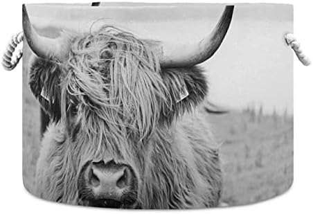 xigua Cotton Rope Basket Highland Cow Baby Laundry Basket Blanket Kids Toy Storage Basket Glove Box