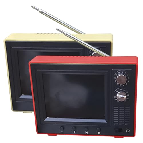 Mini téléviseur vintage 1:12 avec antenne rotative 180° et écran LCD