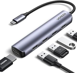 UGREEN USB C Multiport Adapter USB C Hub HDMI Ultra Slim with 4 USB 3.0 Ports for Data Transfer 4K HDMI Output Compatible with Macbook Pro Macbook Air iPad Pro XPS and More