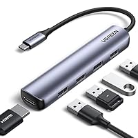 UGREEN USB C Hub HDMI 5-in-1 Multiport Adapter Ultra Sim with 4 USB 3.0 Ports for Data Transfer 4K HDMI Output, Compatible with MacBook Pro/MacBook Air/iPad Pro/XPS and More