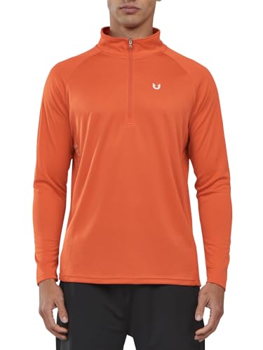 Image of NORTHYARD Men's Quarter Zip Pullover Athletic Running Shirt Long Sleeve | 1 /4 Zip Top, Quick Dry Lightweight, Moisture Wicking Breathable, Reflective Strips, Performance Workout Gym, Hiking Sports