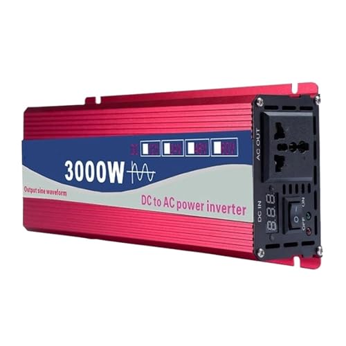 Power Inverter Inversor Solar De Onda Sinusoidal Pura 1600W 2200W Y 3000W Convertidor Voltaje CC/24 V A CA/110 V/220 V Microinversor para Coche Convertidor(24V,110V(60HZ) Uni,3KW)