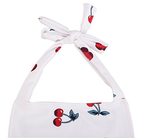 Dalary Baby Girl Cherry Pattern Bathing Suits Outfits Rompers With Headband (1-2 Years,White) #TOP6