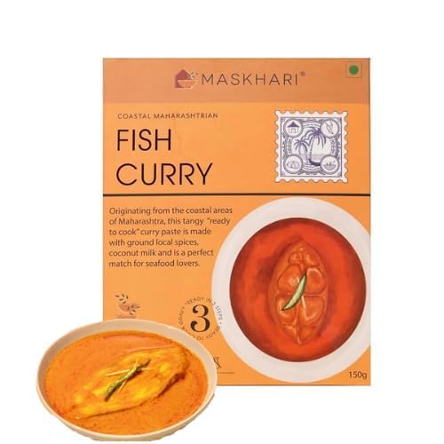 Image of Maskhari Ready to Eat Fish Curry Paste, 150g (Pack of 2) | Ready to Eat Meal Indian Food In Minutes, Maharashtrian Taste, No Preservatives or Artificial Color