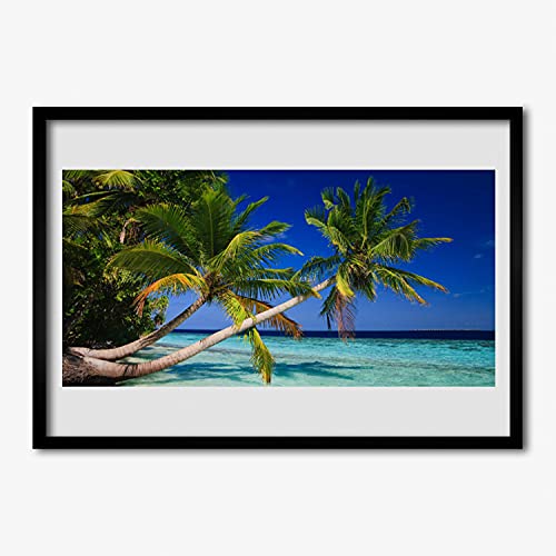 Image photo salon et cuisine affiche encadrée 70x50 cm paysage mer Tulup
