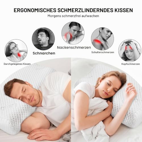 LAMB Neu für 2024 Höheneinstellbares Memory Foam Kissen Kopfkissen, Ergonomisches...